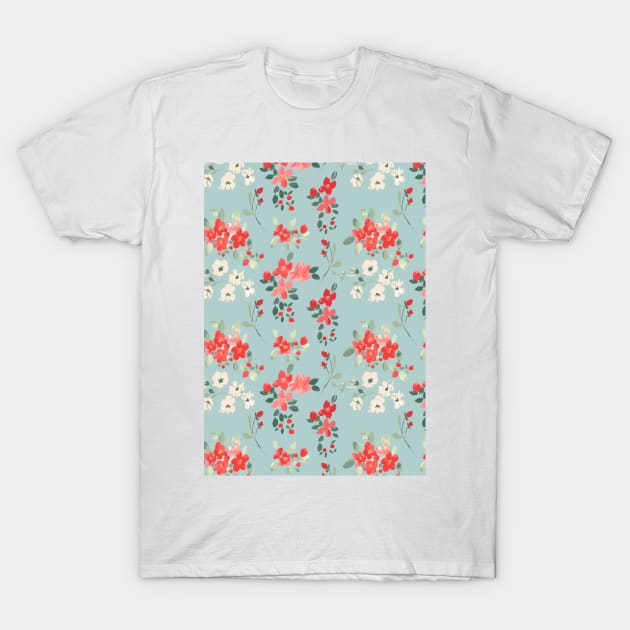 Ditsy Floral Pattern T-Shirt by LThomasDesigns